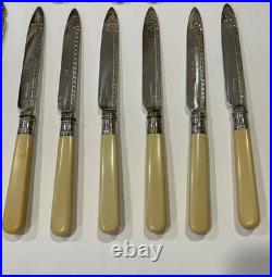 Antique Silver plate 26 pc cutlery set Walker & Hall and custom box