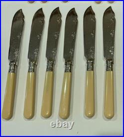 Antique Silver plate 26 pc cutlery set Walker & Hall and custom box