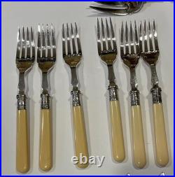 Antique Silver plate 26 pc cutlery set Walker & Hall and custom box