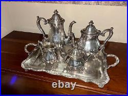 Antique Silver plate Tea Coffee Set Chippendale Pattern by International Silver