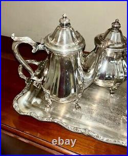 Antique Silver plate Tea Coffee Set Chippendale Pattern by International Silver