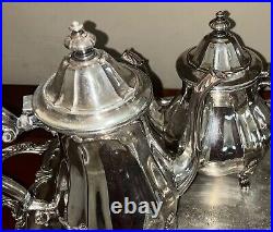 Antique Silver plate Tea Coffee Set Chippendale Pattern by International Silver