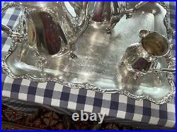 Antique Silver plate Tea Coffee Set Chippendale Pattern by International Silver