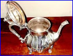 Antique Silver plate Tea Coffee Set Chippendale Pattern by International Silver