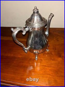 Antique Silver plate Tea Coffee Set Chippendale Pattern by International Silver