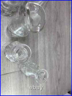 Antique Silverplate etched glass Cruet Set Ornate 6 piece condiment set