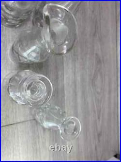 Antique Silverplate etched glass Cruet Set Ornate 6 piece condiment set
