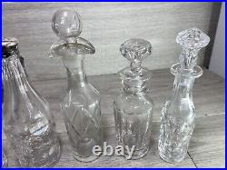 Antique Silverplate etched glass Cruet Set Ornate 6 piece condiment set