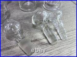 Antique Silverplate etched glass Cruet Set Ornate 6 piece condiment set