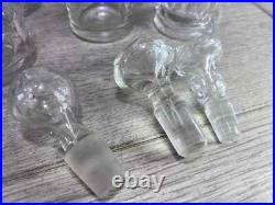Antique Silverplate etched glass Cruet Set Ornate 6 piece condiment set