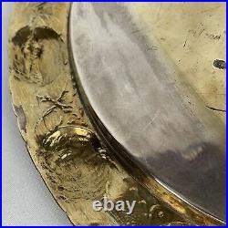 Antique Solid Silver Gilt Adapted Plate Fruit & Foliage Border Benjamin Laver