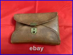 Antique Travel Leather Case 8 Piece Cutlery Set with drinking glass & Napkin