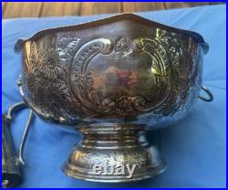 Antique VTG Silver Plate Mixed 8 Pc Lot Large Lion Head Punch Bowl Teapots More