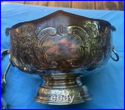 Antique VTG Silver Plate Mixed 8 Pc Lot Large Lion Head Punch Bowl Teapots More
