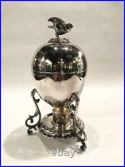 Antique Victorian English Silver Plate Egg Cooker and Warmer 4 Piece