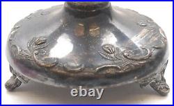 Antique Victorian Silver Plate 5 Piece Cranberry Coin Spot Glass Castor Set