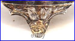 Antique Victorian Silver Plate 5 Piece Cranberry Coin Spot Glass Castor Set