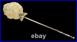 Antique Victorian Silver Plate Mother of Pearl Hand Carved Fish Serving Piece