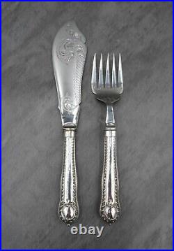 Antique Victorian Silver Plated Serving Cutlery Set Fish Slice Fork Sheffield