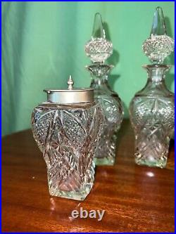 Antique Victorian Silver plate 4 pieces cruet -rare shape of bottles