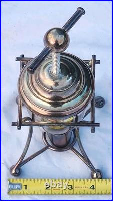 Antique Victorian Vtg Minature Silver Plate English Lemon Squeezer Juicer & Cups