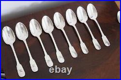 Antique Vintage Christofle Cluny Silver Plated Cutlery 85 Pieces Made In France