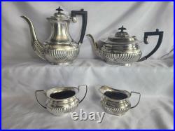 Antique Vintage Silver Plated Viners Of Sheffield Alpha Plate 4 Piece Tea Set