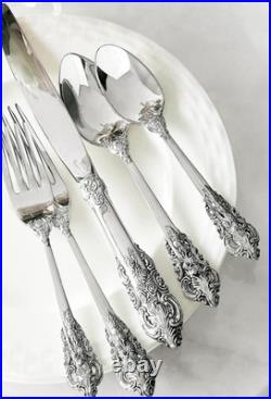 Antique Vintage Silver plated 92 Pc Flatware Set Baroque NIB