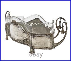 Antique WMF Silver Plated Jardiniere / Dish Centre Piece With Glass Liner German