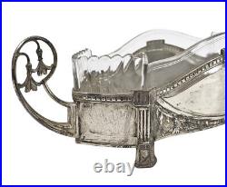 Antique WMF Silver Plated Jardiniere / Dish Centre Piece With Glass Liner German