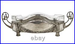 Antique WMF Silver Plated Jardiniere / Dish Centre Piece With Glass Liner German
