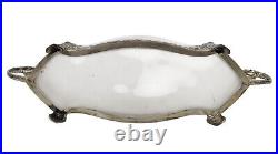 Antique WMF Silver Plated Jardiniere / Dish Centre Piece With Glass Liner German