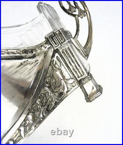 Antique WMF Silver Plated Jardiniere / Dish Centre Piece With Glass Liner German