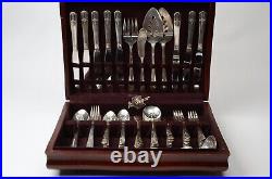 Antique WM A Rogers Everlasting silver plate 79 piece flatware silverware