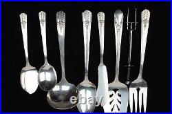 Antique WM A Rogers Everlasting silver plate 79 piece flatware silverware