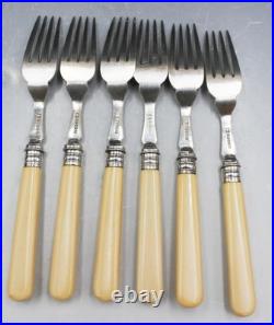 Antique Walker & Hall 12 Piece Silver Plate Fish Cutlery Set with Fitted Case