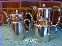 Antique Walker & Hall 4-piece Silver Plate Tea Set, 1935 Great Condition, 1 Owner
