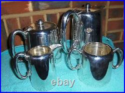 Antique Walker & Hall 4-piece Silver Plate Tea Set, 1935 Great Condition, 1 Owner