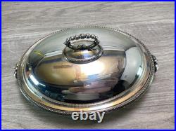 Antique Walker Hall & Son Silver Plate Tureen Food Warmer Server Rare Version