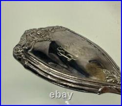 Antique matching Brush And Hand Mirror Silver Plate Vanity 2 Piece Set