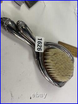 Antique matching Brush And Hand Mirror Silver Plate Vanity 2 Piece Set