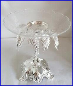 Antique silver plated center piece. Of naturalistic form. By Thomas Bradbury C1880