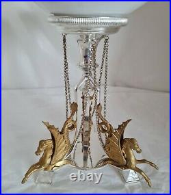Antique silver plated center piece. Of naturalistic form. By Walker & Hall. C1900's