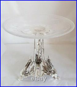 Antique silver plated center piece. Of neo-classical form. By Roberts & Belk. C1880