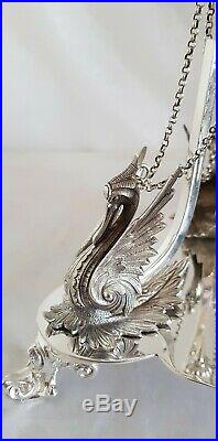 Antique silver plated center piece. Of neo-classical form. By Roberts & Belk. C1880