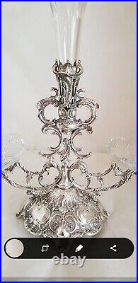 Antique silver-plated centerpiece. Of Art Nouveau Design. Maker's mark for WMF