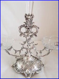 Antique silver-plated centerpiece. Of Art Nouveau Design. Maker's mark for WMF