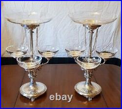 Antique silver plated centerpieces. Of neo-classical form. By G. C. T. & Co