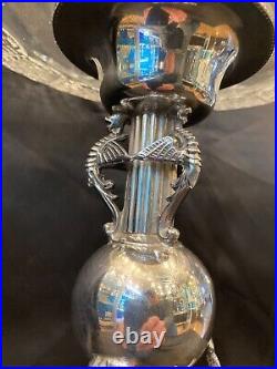 Antique silver plated centre piece with cut glass bowl