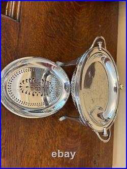 Antique silver plated revolving dome chaffing dish